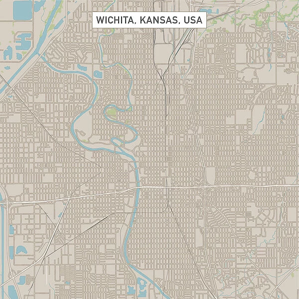 Wichita Kansas US City Street Map