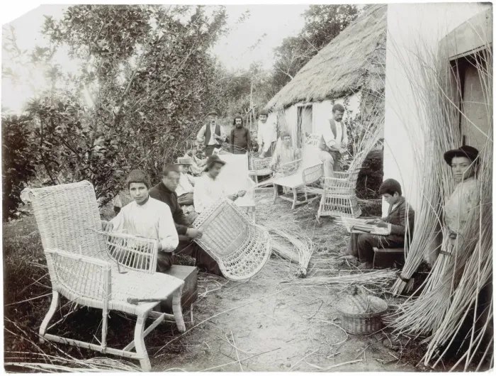 Framed Print : Wicker Workers