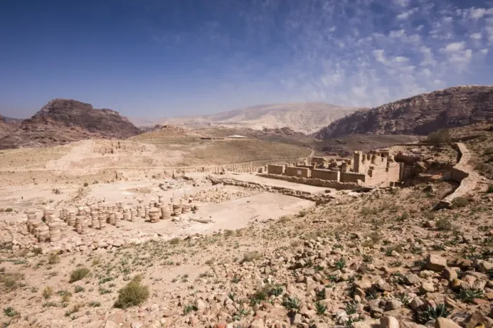 Framed Print : Wide angle view of archeological remains Petra Framed Print : Wide angle view of archeological remains Petra