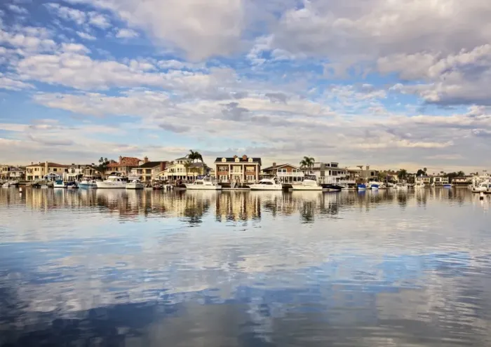 Framed Print : Wide Angle View of Huntington Harbor Framed Print : Wide Angle View of Huntington Harbor