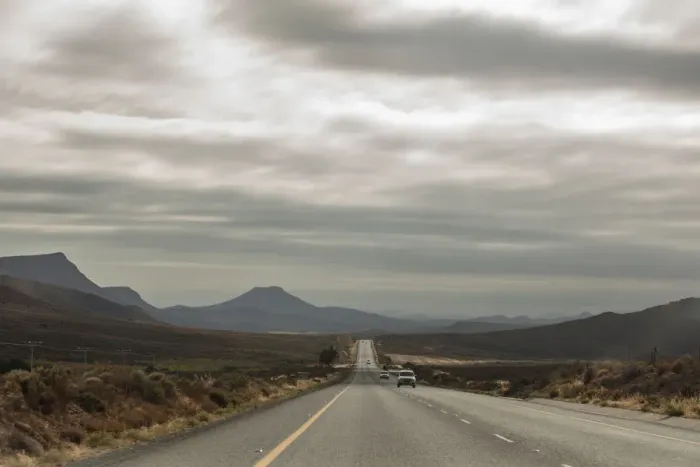 Framed Print : Wide shot of gray clouds over road, Cape Town, Western Cape, South Africa Framed Print : Wide shot of gray clouds over road, Cape Town, Western Cape, South Africa