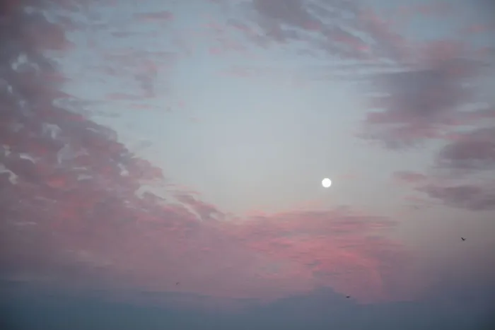 Framed Print : Wide shot of the sky at dusk, Cape Town, Western Cape, South Africa