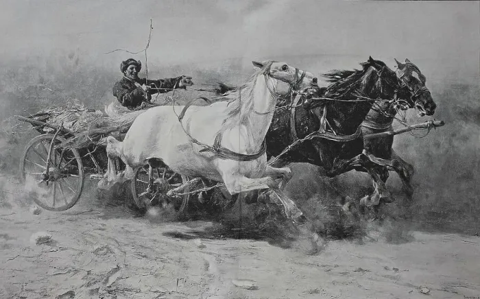 Framed Print : Wild ride with the three-horse carriage, 1983, Hungary, Historic, digital reproduction of an original 19th-century original Framed Print : Wild ride with the three-horse carriage, 1983, Hungary, Historic, digital reproduction of an original 19th-century original