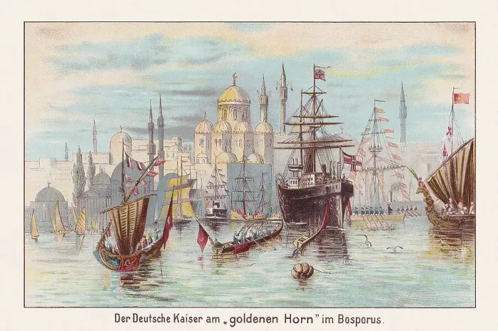 Framed Print : Wilhelm II visits Istanbul, Ottoman Empire (1889), chromolithograph, published 1891 Framed Print : Wilhelm II visits Istanbul, Ottoman Empire (1889), chromolithograph, published 1891