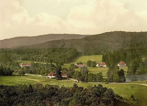 Wilhelmstal, Wilhelmsthal in Thuringia, Germany, Historic, digitally restored reproduction of a photochrome print from the 1890s