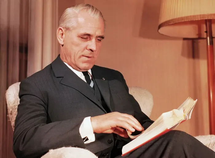 Framed Print : Willi Stoph Reading a Book