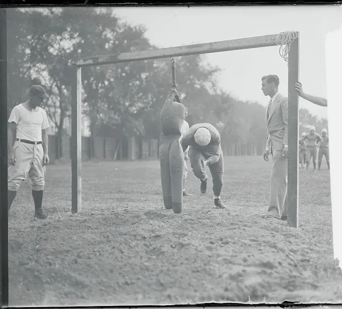 Framed Print : William Abbe and Fellow Teammates During Football Practice Framed Print : William Abbe and Fellow Teammates During Football Practice