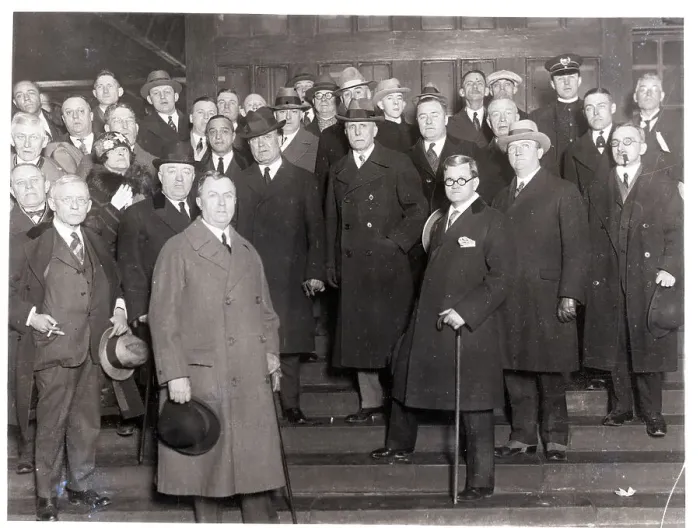 Framed Print : William Borah and Others on Steps Framed Print : William Borah and Others on Steps