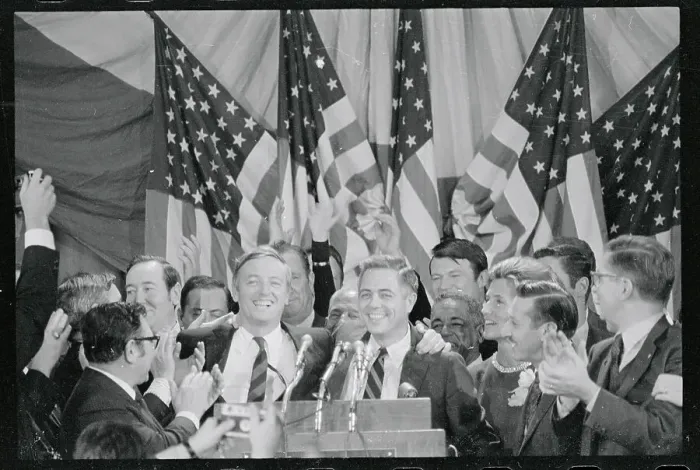 Framed Print : William Buckley Jr. Celebrating election Victory of His Brother Framed Print : William Buckley Jr. Celebrating election Victory of His Brother