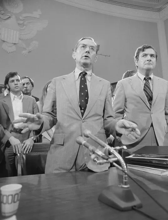 Framed Print : William Colby Speaking on the Stand Framed Print : William Colby Speaking on the Stand