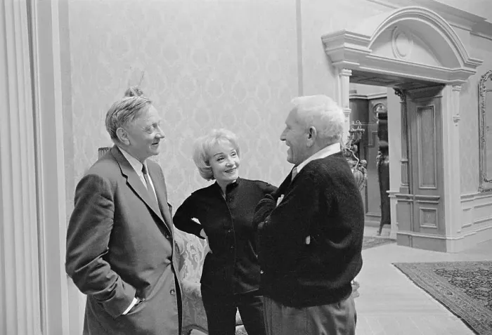 Framed Print : William Douglas Chatting with Actors Framed Print : William Douglas Chatting with Actors