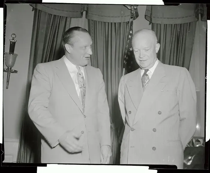 Framed Print : William F. Knowland Speaking to President Eisenhower Framed Print : William F. Knowland Speaking to President Eisenhower