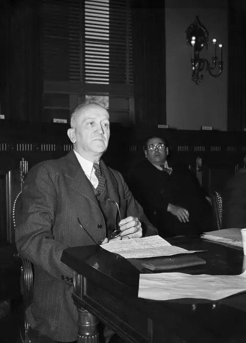 Framed Print : William Foster Testifing Before HUAC Framed Print : William Foster Testifing Before HUAC