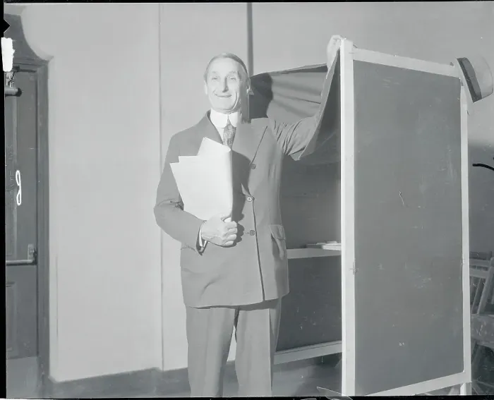 Framed Print : William Gibbs McAdoo at Voting Booth Framed Print : William Gibbs McAdoo at Voting Booth