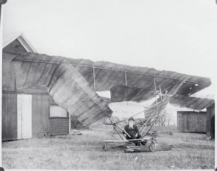 Framed Print : William H. Martin Sitting in Plane