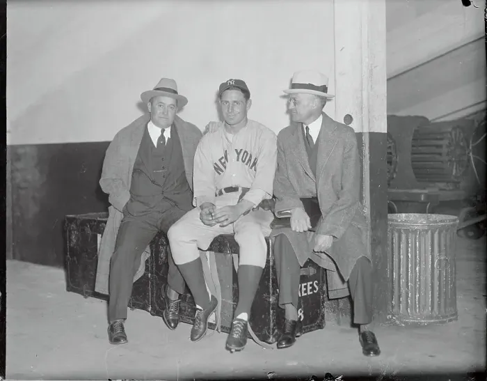 Framed Print : William Harridge with Ben Chapman and Joe McCarthy