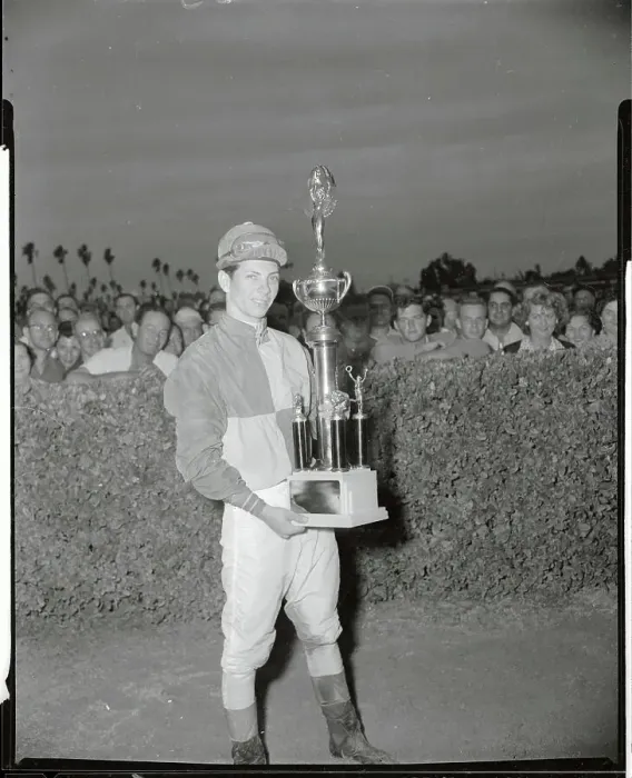 Framed Print : William Hartack Holding Racing Trophy Framed Print : William Hartack Holding Racing Trophy
