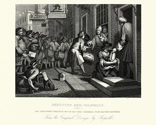 William Hogarth Industry and Idleness Married to his Masters Da