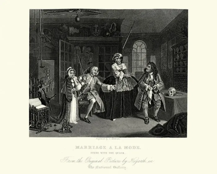 Framed Print : William Hogarth Marriage A La Mode Scene with the Quack Framed Print : William Hogarth Marriage A La Mode Scene with the Quack
