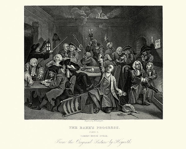 William Hogarth The Rakes Progress - Gambling House