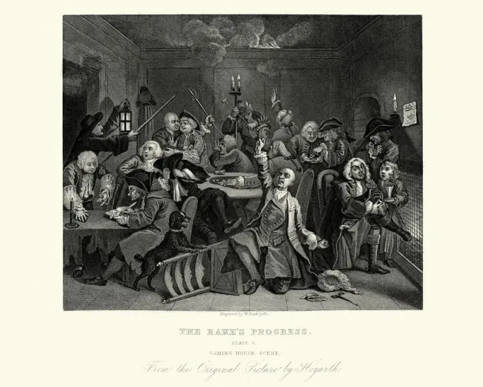 Framed Print : William Hogarth The Rakes Progress - Gambling House Framed Print : William Hogarth The Rakes Progress - Gambling House