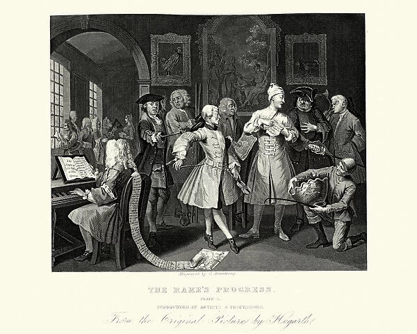 William Hogarth The Rakes Progress Surrounded by artists and pr