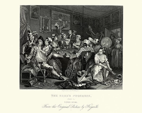 William Hogarth The Rakes Progress - Tavern Scene