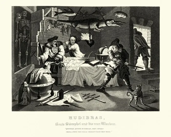 Framed Print : William Hogarths Hudibras Beats Sidrophel and his man Framed Print : William Hogarths Hudibras Beats Sidrophel and his man