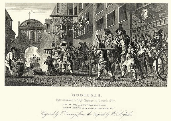 William Hogarths Hudibras burning of the Rumps at Temple Bar