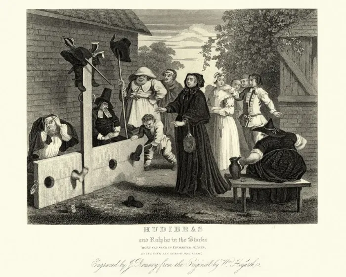 Framed Print : William Hogarths Hudibras and Ralpho in the Stocks Framed Print : William Hogarths Hudibras and Ralpho in the Stocks