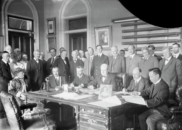 Framed Print : William J. Bryan Signing Treaties Framed Print : William J. Bryan Signing Treaties