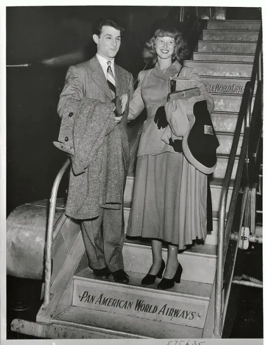 Framed Print : William Kapell and Wife Leaving at Airport Framed Print : William Kapell and Wife Leaving at Airport