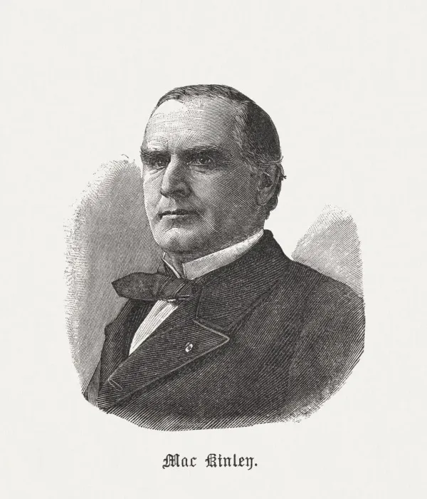 Framed Print : William McKinley (1843-1901), 25th president of the USA, published 1898 Framed Print : William McKinley (1843-1901), 25th president of the USA, published 1898