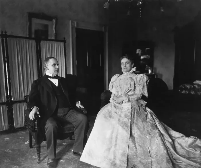 Framed Print : William Mckinley And Wife Seated Photo Framed Print : William Mckinley And Wife Seated Photo