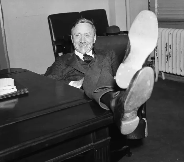 Framed Print : William O. Douglas with Feet Up