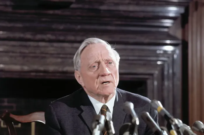 Framed Print : William O. Douglas Speaking into Microphones Framed Print : William O. Douglas Speaking into Microphones