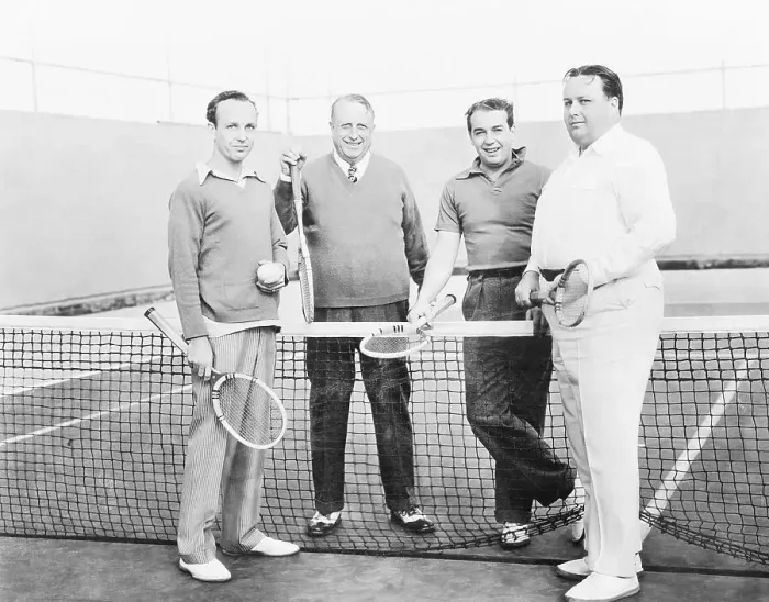 Framed Print : William Randolph Hearst Sr. and Sons on Tennis Court Framed Print : William Randolph Hearst Sr. and Sons on Tennis Court