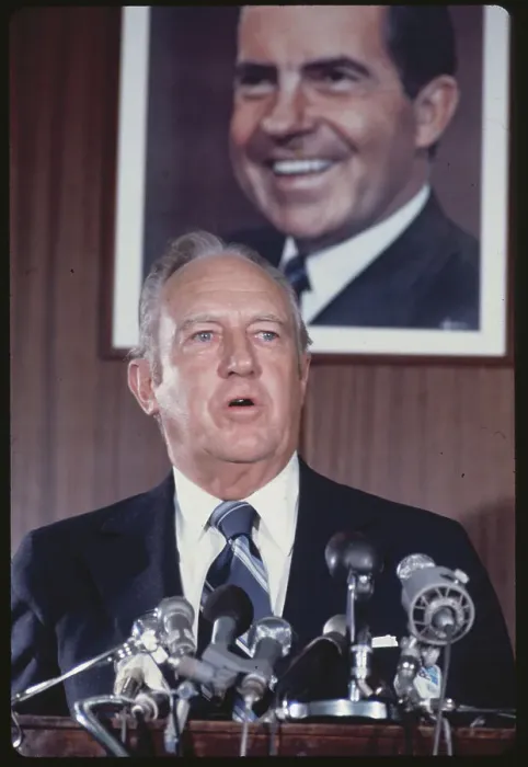 Framed Print : William Rogers Speaking at News Conference Framed Print : William Rogers Speaking at News Conference