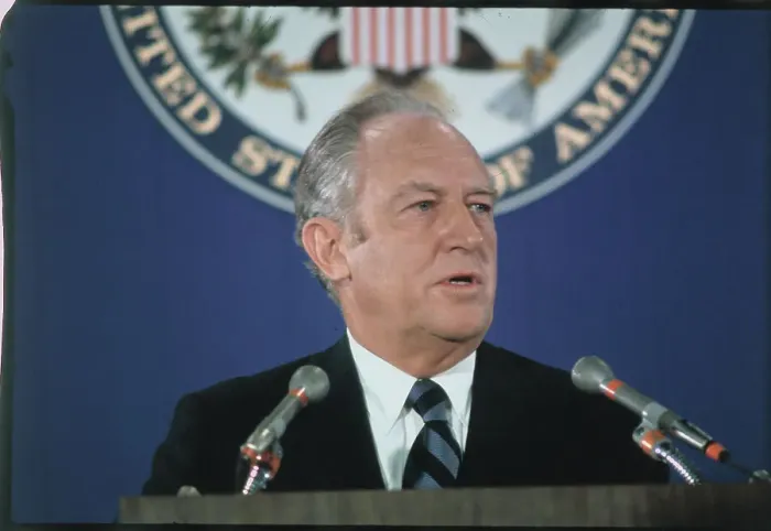 Framed Print : William Rogers Speaking at News Conference Framed Print : William Rogers Speaking at News Conference