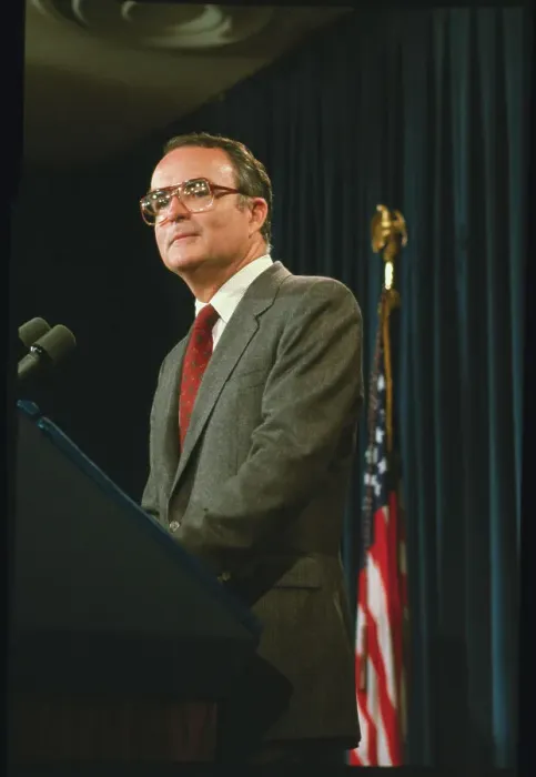 Framed Print : William Ruckelshaus Giving a Speech Framed Print : William Ruckelshaus Giving a Speech