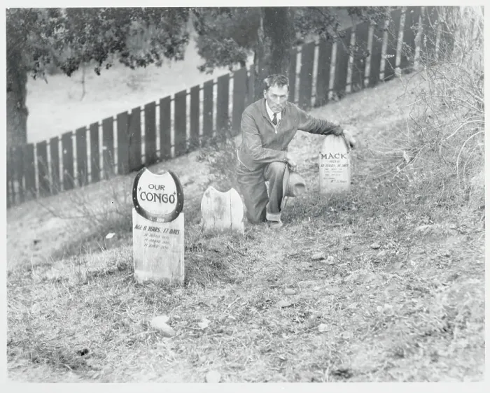 Framed Print : William S. Hart Visiting Animal Graveyard Framed Print : William S. Hart Visiting Animal Graveyard