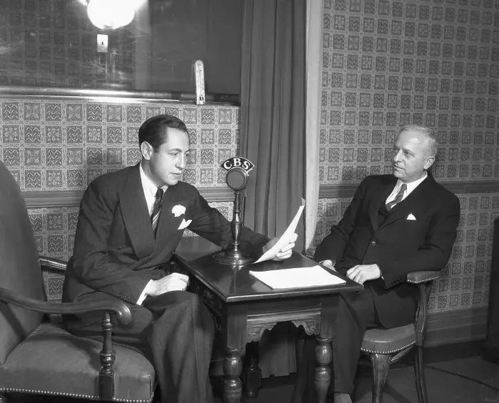 Framed Print : William S. Paley Speaking on Radio Show Framed Print : William S. Paley Speaking on Radio Show