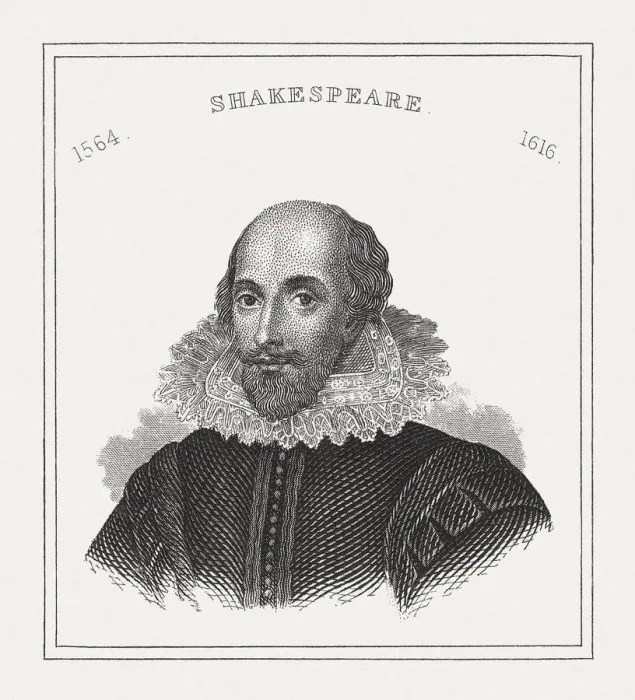 Framed Print : William Shakespeare (c. 1564-1616), English poet, steel engraving, published in 1843 Framed Print : William Shakespeare (c. 1564-1616), English poet, steel engraving, published in 1843