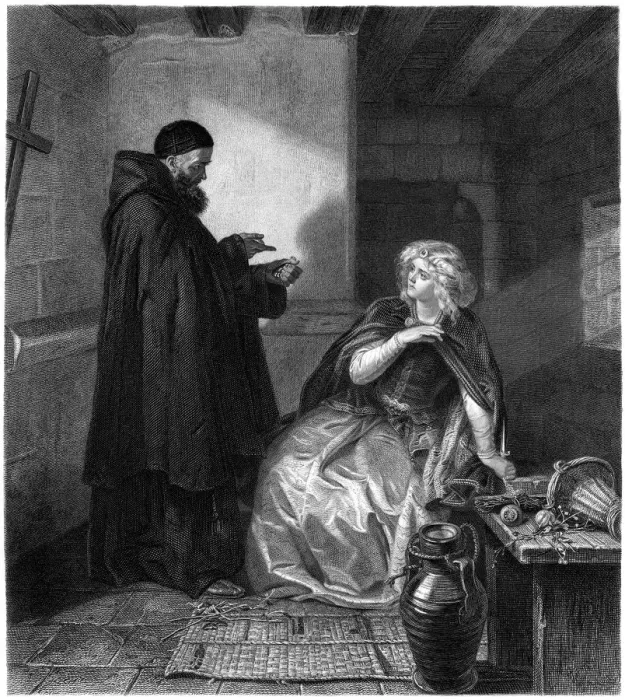 Framed Print : William Shakespeare: Cell of Friar Lawrence (Romeo and Juliet) (illustration) Framed Print : William Shakespeare: Cell of Friar Lawrence (Romeo and Juliet) (illustration)