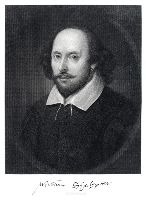 Framed Print : William Shakespeare Engraving 1870