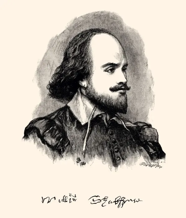 Framed Print : WILLIAM SHAKESPEARE AND HIS SIGNATURE (XXXL) Framed Print : WILLIAM SHAKESPEARE AND HIS SIGNATURE (XXXL)