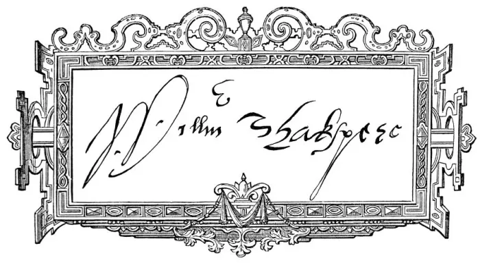 Framed Print : William Shakespeareas Signature Framed Print : William Shakespeareas Signature