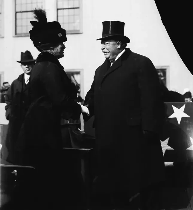 Framed Print : William Taft Greets Woman At Rally Framed Print : William Taft Greets Woman At Rally