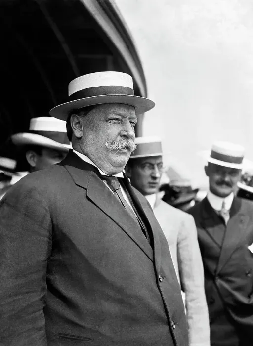 Framed Print : William Taft In Straw Hat Outside