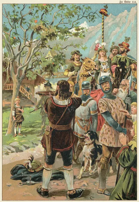 Framed Print : William Tell Aiming a Rifle Framed Print : William Tell Aiming a Rifle